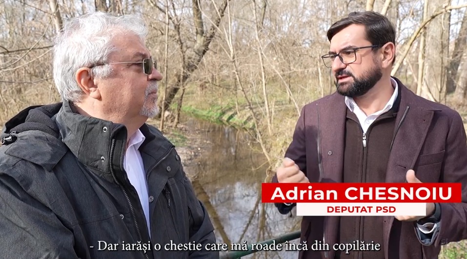 Adrian Chesnoiu şi Ion Doldurea, discuţii pe marginea Parcului “Constantin Poroineanu”. Investiţii de 6 milioane de euro